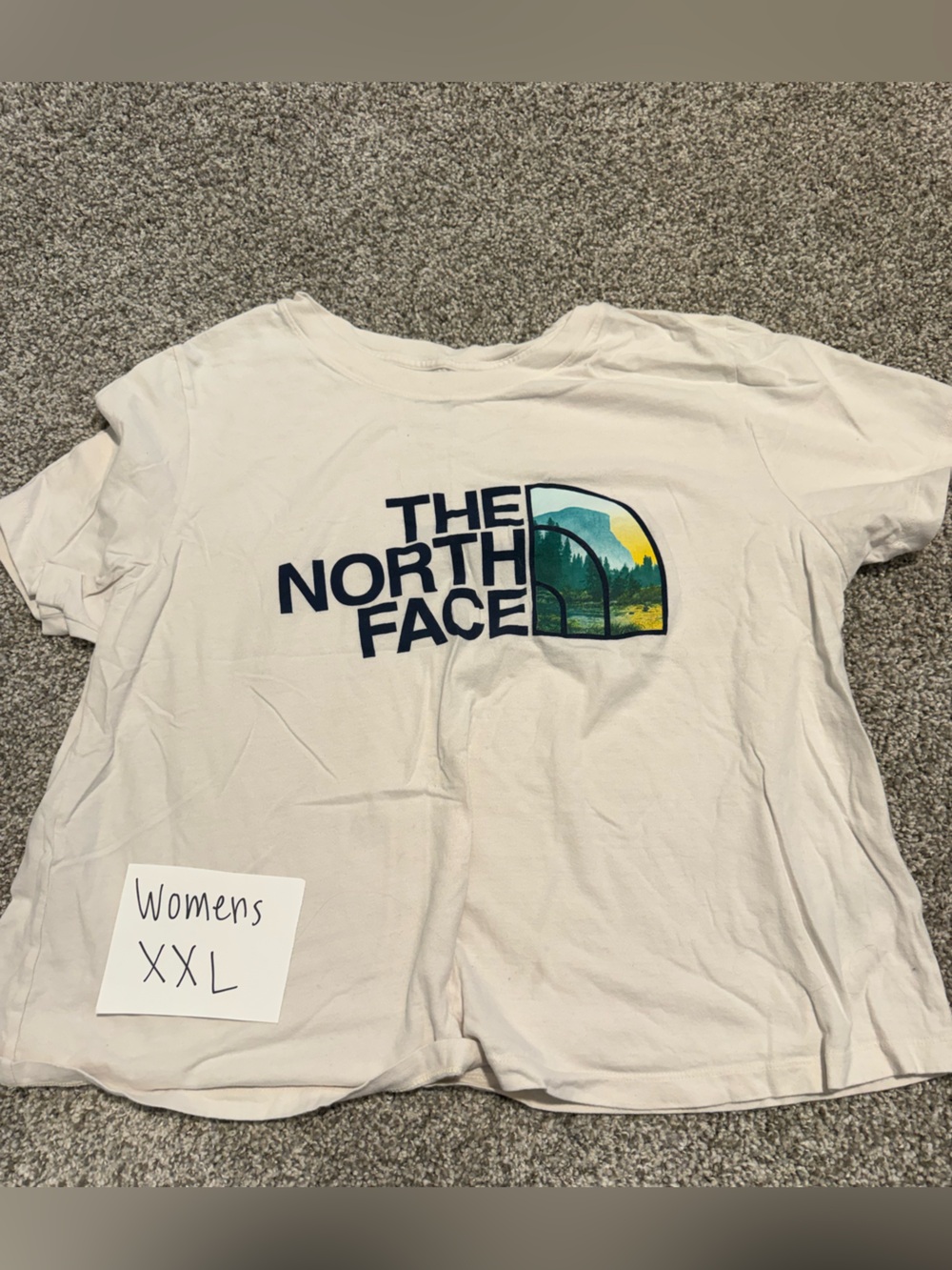 The North Face White Short Sleeve Tee with Scenic Logo